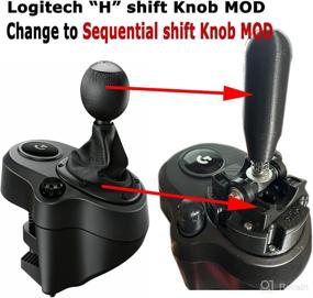 img 1 attached to 🔧 Enhance Your Logitech Shifter with Obokidly DIY Sequential Shifter Knob Mod: Black Edition Accessories for G29/G25/G27 Steering Wheels