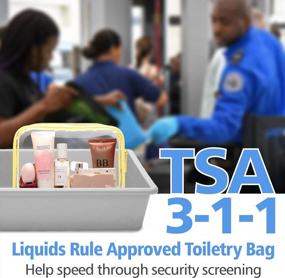 img 1 attached to Pack Of 3 TSA Approved Clear Toiletry Bags, Quart Size For Women And Men, Travel Makeup And Cosmetic Bags, Airline Compliant Carry On Bag By Packism