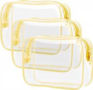 pack of 3 tsa approved clear toiletry bags, quart size for women and men, travel makeup and cosmetic bags, airline compliant carry on bag by packism logo