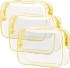 img 4 attached to Pack Of 3 TSA Approved Clear Toiletry Bags, Quart Size For Women And Men, Travel Makeup And Cosmetic Bags, Airline Compliant Carry On Bag By Packism