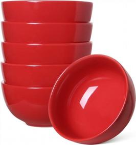 img 1 attached to LE TAUCI 20 Oz Soup & 10 Oz Dessert Bowls Set Of 4 + 6 RED - Perfect For Cereal, Soups & More!