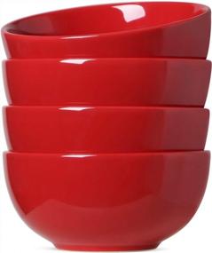 img 3 attached to LE TAUCI 20 Oz Soup & 10 Oz Dessert Bowls Set Of 4 + 6 RED - Perfect For Cereal, Soups & More!