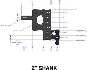 img 3 attached to 🔧 Cushion Adjustable Drop Hitch 2" Receiver Class V GH-1225: 16,000lb Towing Capacity, Pintle Ring, Dual Ball Mount, 7.5" Drop Hitch with Rubber Torsion Spring Ride