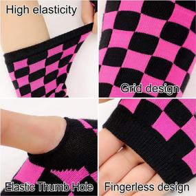 img 1 attached to Women'S Striped Arm Warmers Fingerless Gloves (3 Pairs)