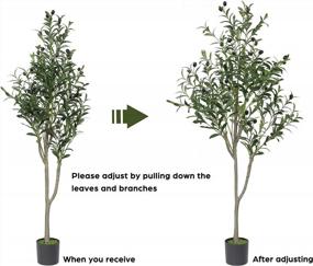img 2 attached to Add A Touch Of Nature With VIAGDO'S 4.6Ft Artificial Olive Tree - Perfect For Modern Home Decor!