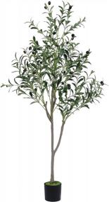 img 4 attached to Add A Touch Of Nature With VIAGDO'S 4.6Ft Artificial Olive Tree - Perfect For Modern Home Decor!