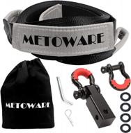 heavy duty metoware tow strap recovery kit - 35,000 lbs. rope + shackles + hitch pin for truck, suv & atv off road logo