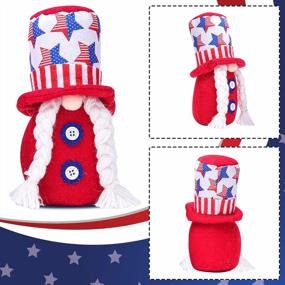 img 1 attached to 2Pcs 4Th Of July Gnomes Decorations For Home - American Patriotic Gnomes Decorations For Memorial Day, Plush Handmade Swedish Tomte Christmas Winter Gnomes Gifts For Women & New USA Citizenships