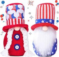 2pcs 4th of july gnomes decorations for home - american patriotic gnomes decorations for memorial day, plush handmade swedish tomte christmas winter gnomes gifts for women & new usa citizenships logo