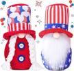 2pcs 4th of july gnomes decorations for home - american patriotic gnomes decorations for memorial day, plush handmade swedish tomte christmas winter gnomes gifts for women & new usa citizenships logo