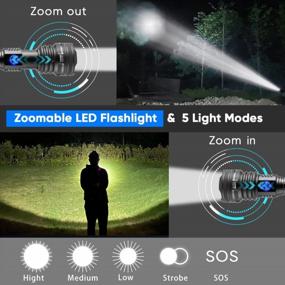 img 1 attached to 12000 Lumens Rechargeable XHP90 Flashlight With Zoom & 5 Modes - Perfect For Camping & Night Activities!