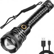 12000 lumens rechargeable xhp90 flashlight with zoom & 5 modes - perfect for camping & night activities! логотип