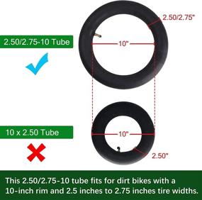 img 3 attached to 🚲 Durable Inner Tube with TR87 Valve Stem for Razor MX500, Motovox MVX70 MVX110 Pit: 2.50/2.75-10 Heavy Duty Mini Dirt Bike Essential