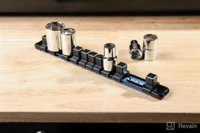 img 1 attached to Ares 70343-1/2-Inch Drive Blue 9.84-Inch Socket Organizer: Efficiently Store and Organize up to 10 Sockets - No More Misplaced Tools!