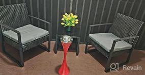 img 8 attached to Modern Outdoor Wicker Patio Furniture Set - 3 Piece Conversation Bistro With Coffee Table For Yard & Bistro | Flamaker.