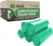 green reli compostable trash bags - bulk 100 count of astm d6400 certified garbage bags for 16-25 gallon bins - eco-friendly compostable bags for 16, 20, and 25 gallon trash cans logo