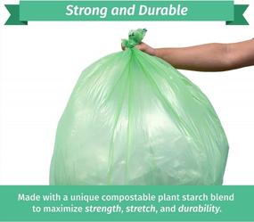 img 2 attached to Green Reli Compostable Trash Bags - Bulk 100 Count Of ASTM D6400 Certified Garbage Bags For 16-25 Gallon Bins - Eco-Friendly Compostable Bags For 16, 20, And 25 Gallon Trash Cans