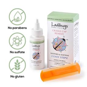img 2 attached to Ladibugs Cradle Cap Remedy Kit - 3Oz Serum & Fine-Toothed Comb For Scalp Scales, Flakes, Softening And Soothing