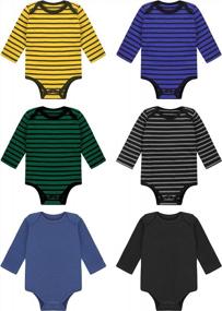 img 4 attached to Soft & Cozy Thermal Bodysuits For Baby Boys And Girls - 6 Pack By Cooraby