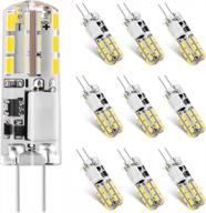 10-pack i-shunfa g4 led bulbs 1.24w, daylight white 6000k, bi-pin base light lamp, equivalent to 10w 20w t3 halogen, non-dimmable, 360° beam angle, ac/dc 12v, 24x3014 smd логотип