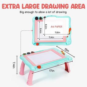 img 3 attached to 17"×13" Gamenote Extra Large Magnetic Drawing Board - Erasable Magnet Writing Sketching Pad For Kids Learning & Toddlers Education!