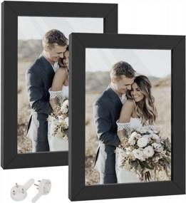img 4 attached to Display Your Memories In Style With HappyHapi 4X6 Picture Frame - Set Of 2 Black Frames For Tabletop Or Wall Decoration