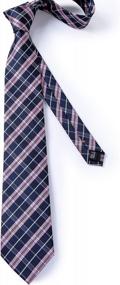 img 1 attached to Men'S Plaid Silk Tie, Pocket Square, Cufflinks & Tie Clip Set - DiBanGu Wedding Business