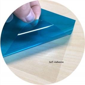 img 1 attached to HOHOFILM Blue Colored Window Film Clear Decorative Glass Tint Sun Blocking Heat Control Self Adhesive Window Tint For Building Residential,23.6"X78.7