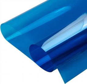 img 2 attached to HOHOFILM Blue Colored Window Film Clear Decorative Glass Tint Sun Blocking Heat Control Self Adhesive Window Tint For Building Residential,23.6"X78.7