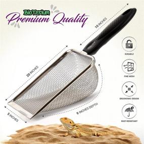 img 3 attached to Fine Mesh Stainless Steel BIOTERIUM Litter Sifter: Reptile Poop & Sand Scooper - Efficient Terrarium and Bedding Cleaner with Ergonomic Design for Quick Cleaning