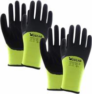 waterproof fleece-lined nitrile work gloves for winter outdoor activities: thermal, tear resistant, and ideal for snow and garden work logo
