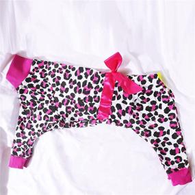 img 1 attached to 🐶 Miaododo Dog Dress Pajamas for Medium to Large Dogs - Leopard Print Ribbon Lightweight Pullover Dog Onesie Shirt, Full Coverage Dog Pjs Jumpsuit Clothing Apparel (Size 34, Dark Pink)