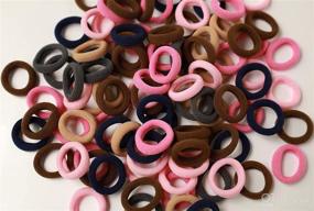 img 3 attached to 💯 100Pcs Elastic Cotton Hair Bands, Seamless Hair Ties for Thin Hair, 1-inch Diameter Ponytail Holders for Girls, Toddlers, and Babies