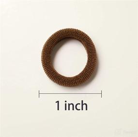 img 2 attached to 💯 100Pcs Elastic Cotton Hair Bands, Seamless Hair Ties for Thin Hair, 1-inch Diameter Ponytail Holders for Girls, Toddlers, and Babies