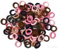 💯 100pcs elastic cotton hair bands, seamless hair ties for thin hair, 1-inch diameter ponytail holders for girls, toddlers, and babies логотип