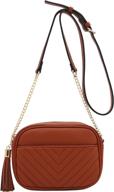 👜 chic chevron quilted crossbody camera tassel handbags & wallets: perfect for women's crossbody bag lovers логотип