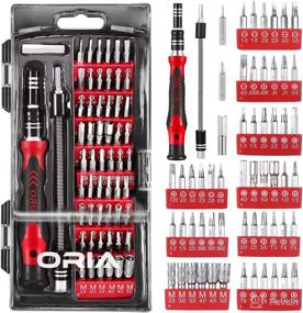 img 4 attached to 🔧 ORIA Precision Screwdriver Kit, 60 in 1: Complete Set for Mobile Phones, Game Consoles & More - Red