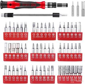 img 3 attached to 🔧 ORIA Precision Screwdriver Kit, 60 in 1: Complete Set for Mobile Phones, Game Consoles & More - Red