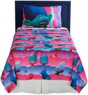 🌈 dreamworks trolls full microfiber sheet set with (2) pillow cases: soft and dreamy bedding for troll lovers logo