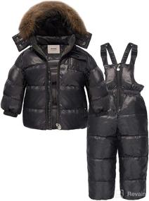 img 4 attached to 🧥 Warm and Stylish: ZOEREA Girls Winter Snowsuit for Boys - Hooded Duck Down Jacket + Trousers Snowsuit