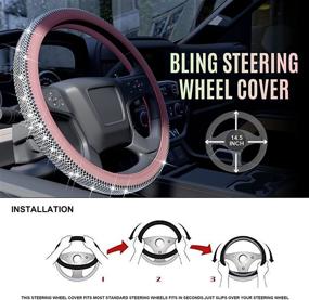 img 2 attached to ASLONG 11PCS Bling Car Accessories Set For Women Car License Plate Frame Cover Steering Wheel Cover Tissue Box Bling Shoulder Set Air Vent Clip Ring For Start Button（White Diamond）