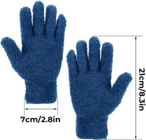 img 2 attached to 2 Pairs of No-Shedding Microfiber Dusting Gloves for Efficient Cleaning - Flexible Microfiber Dust Cleaning Gloves for Lamps, Cars, Furniture, and Hard-to-Reach Corners