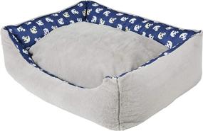 img 2 attached to 🐾 Reversible Blue Anchor Pet Bed - PETIQUE Medium Size