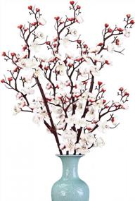 img 4 attached to Create A Stunning Beach Theme Decor With Sunm Boutiques' 2 Pack Plum Blossom Artificial Flowers - Perfect For Table Decorations!