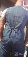 img 1 attached to Mens 3-Piece Plaid Suit Set Modern Fit Jacket Tux Blazer Vest Pants review by Bohyun Hansen