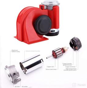 img 1 attached to SoundOriginal 24Volt Loud Car Air Horn Big Truck Horn 130Db With Automotive Relay Electric Horn For Truck Car Motorcycle (24V Red)