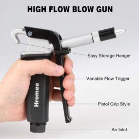 img 2 attached to Hromee High Flow Air Blow Gun Kit With Safe Xtreme Nozzles And Accessories For Air Compressors