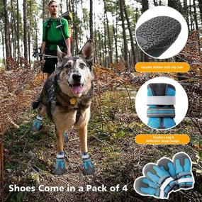 img 3 attached to 🐾 Breathable Dog Shoes for Hot Pavement - Summer Dog Boots for Small to Large Dogs | Anti-Slip Dog Booties with Reflective Straps | Paw Protectors 4PCS