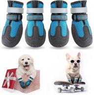 🐾 breathable dog shoes for hot pavement - summer dog boots for small to large dogs | anti-slip dog booties with reflective straps | paw protectors 4pcs логотип