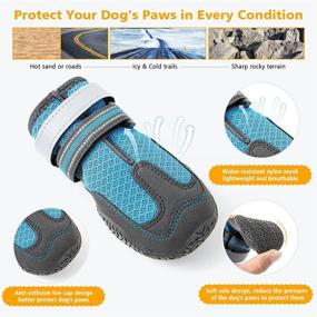 img 2 attached to 🐾 Breathable Dog Shoes for Hot Pavement - Summer Dog Boots for Small to Large Dogs | Anti-Slip Dog Booties with Reflective Straps | Paw Protectors 4PCS